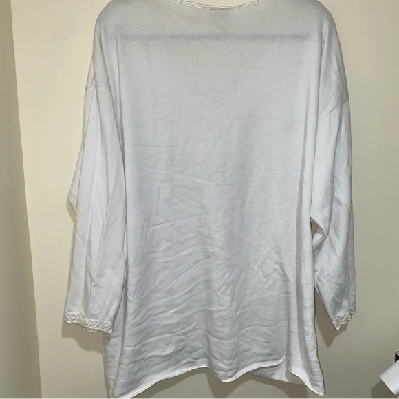 Women’s Gold Label Victoria Secret Vintage White Lace  Satin Long Sleeve Top S:L - Picture 15 of 16